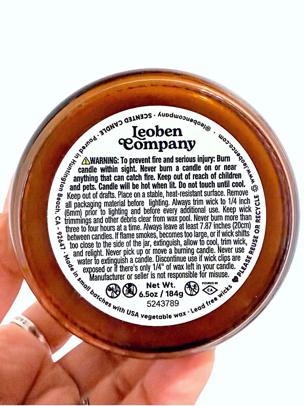 Leoben Company Napybara Dreams Scented Candle Vanilla, Palo Santo & Tonka Bean